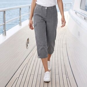 Izod Striped Nautical Cargo Capris